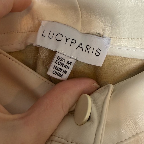 Lucy Paris Adler Faux Leather Pant Cream - Picture 2 of 3